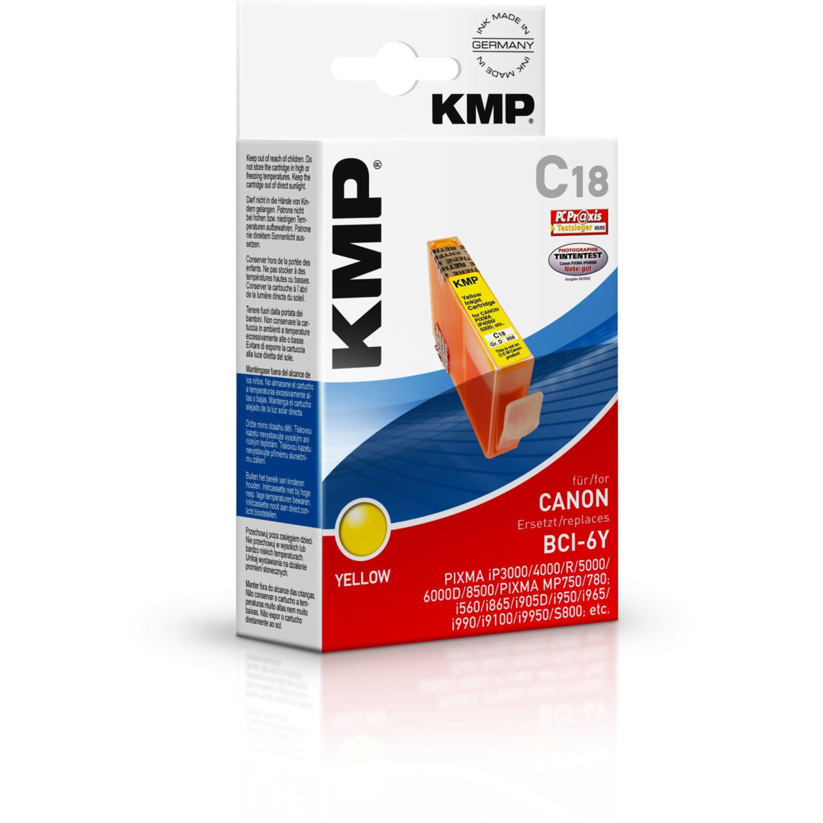 KMP Cartridge Canon BCI-6Y,  - kompatibilný (Žltá)