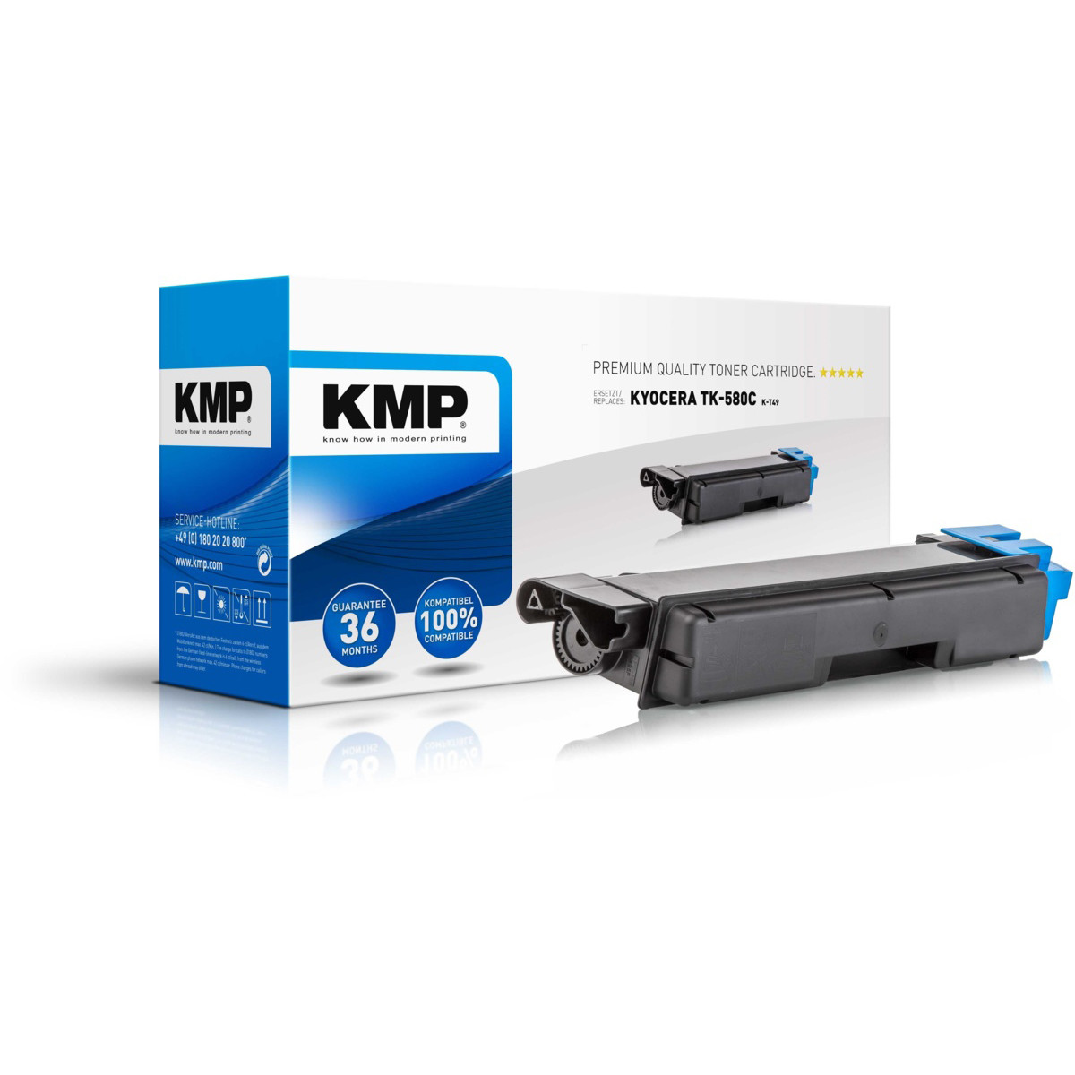 KMP Toner Kyocera TK-580C,  - kompatibilný (Azúrová)