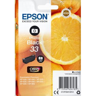 Zásobník Epson 33, C13T33414012 - originálny (Foto černá)