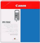 Zásobníky Canon PFI-703C, 2964B003, 3ks (Azúrové) - originálný