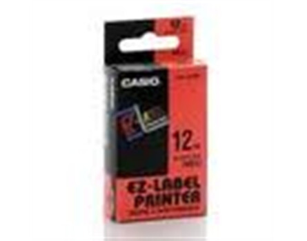 Páska Casio XR-12RD1 (Čierny tlač / červený podklad) (12mm)
