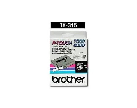 Páska Brother TX-315 - originálny (Biely tlač / čierny podklad)