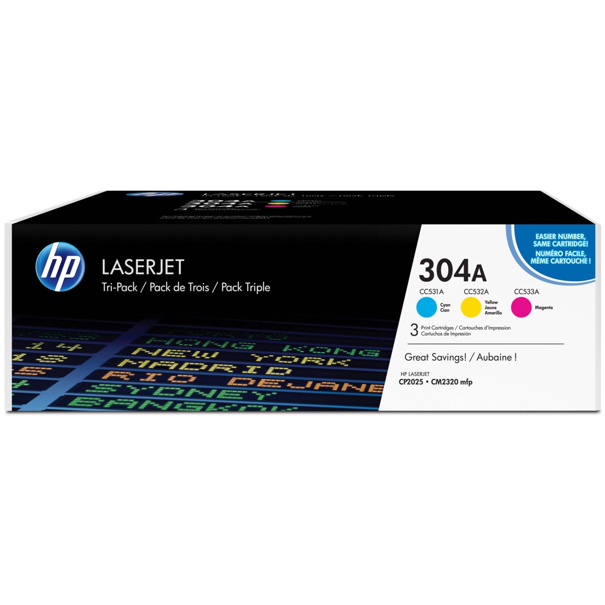 Toner  HP 304A, HP CF372AM - originálný (Azúrový, purpurový, žltý)