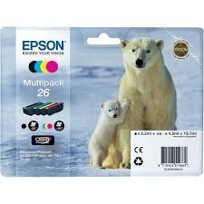 E-shop Zásobníky Epson 26, C13T26164010 - (Čierna, Azúrová, Purpurová, Žltá)