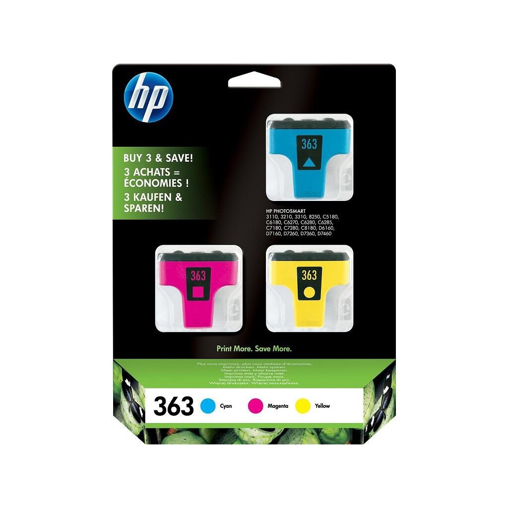 E-shop Cartridge HP 363, HP CB333EE multipack (Azúrová, Purpurová, Žltá) - originálný