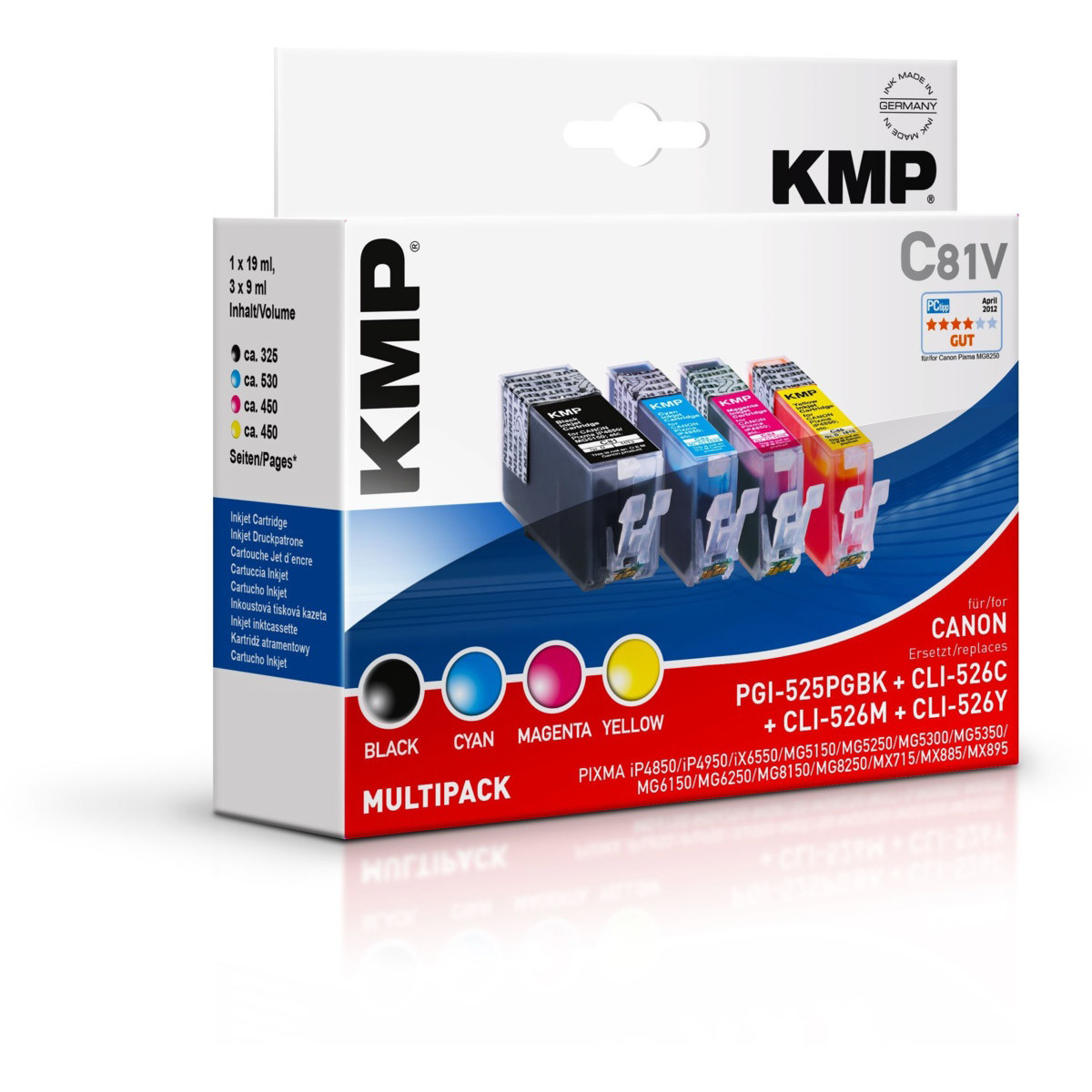 KMP Cartridge Canon PGI-525, CLI-526 multipack, - kompatibilný (Čierna+3xFarebná)