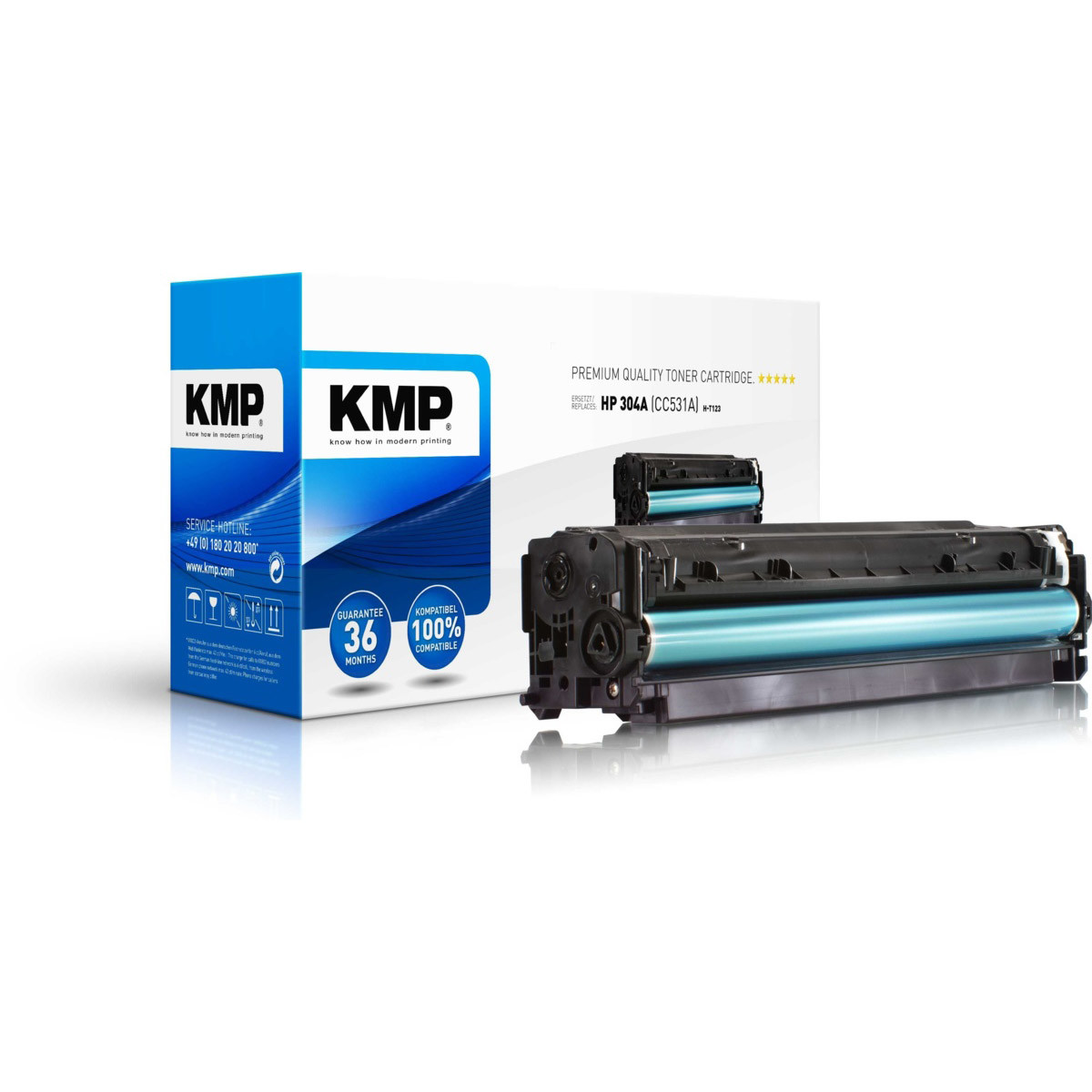 E-shop KMP Toner HP 304A, HP CC531A, - kompatibilný (Azúrový)