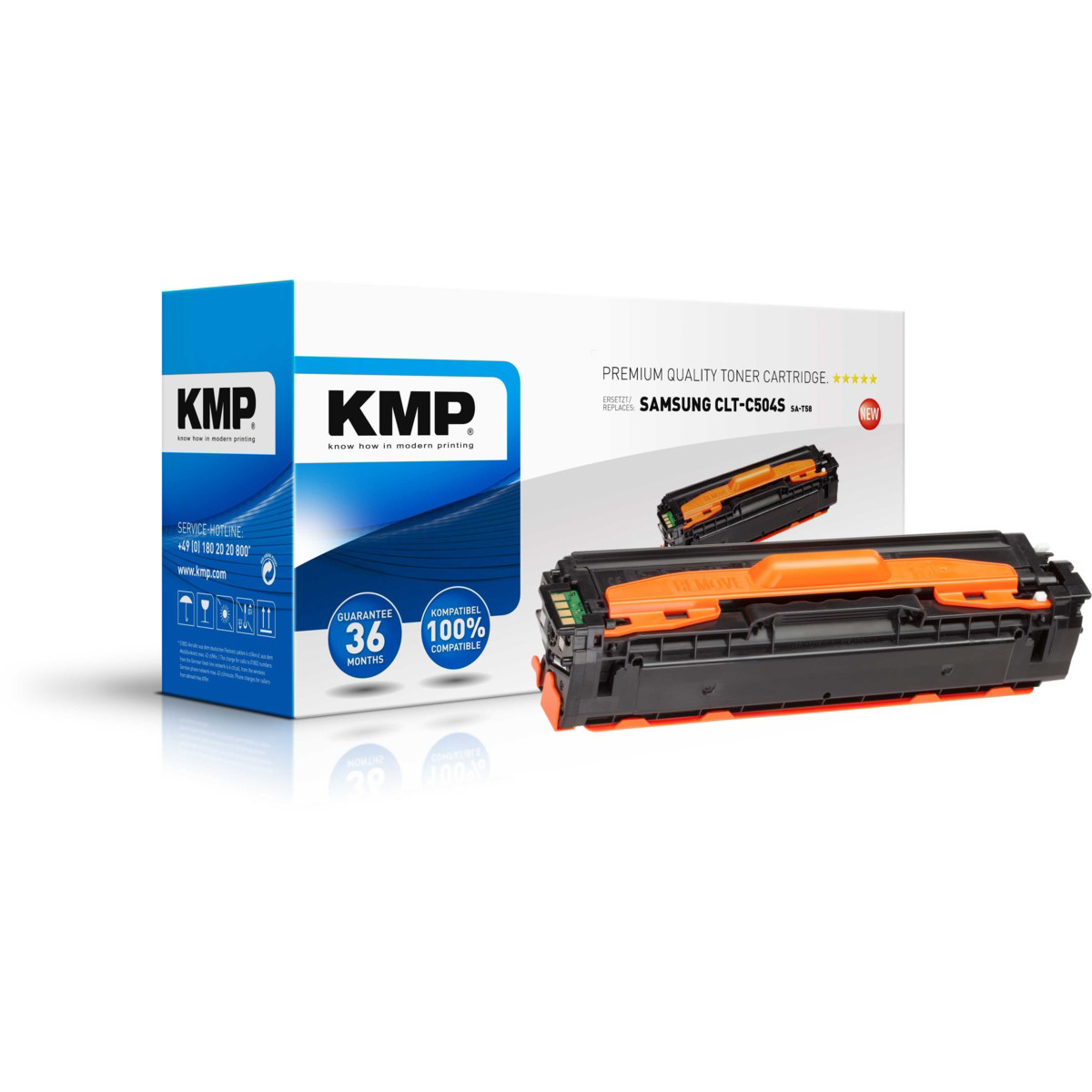 KMP Cartridge Samsung CLT-C504S, Samsung C504, - kompatibilné (Azúrová)