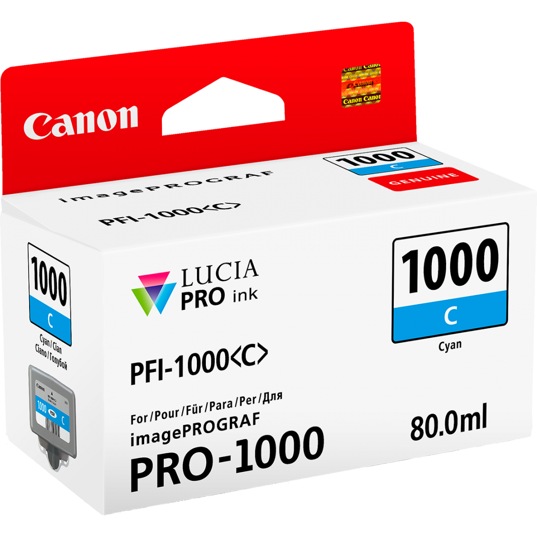 Cartridge Canon PFI-1000C, PFI-1000 C, 0547C001 - originálny (Azúrová)