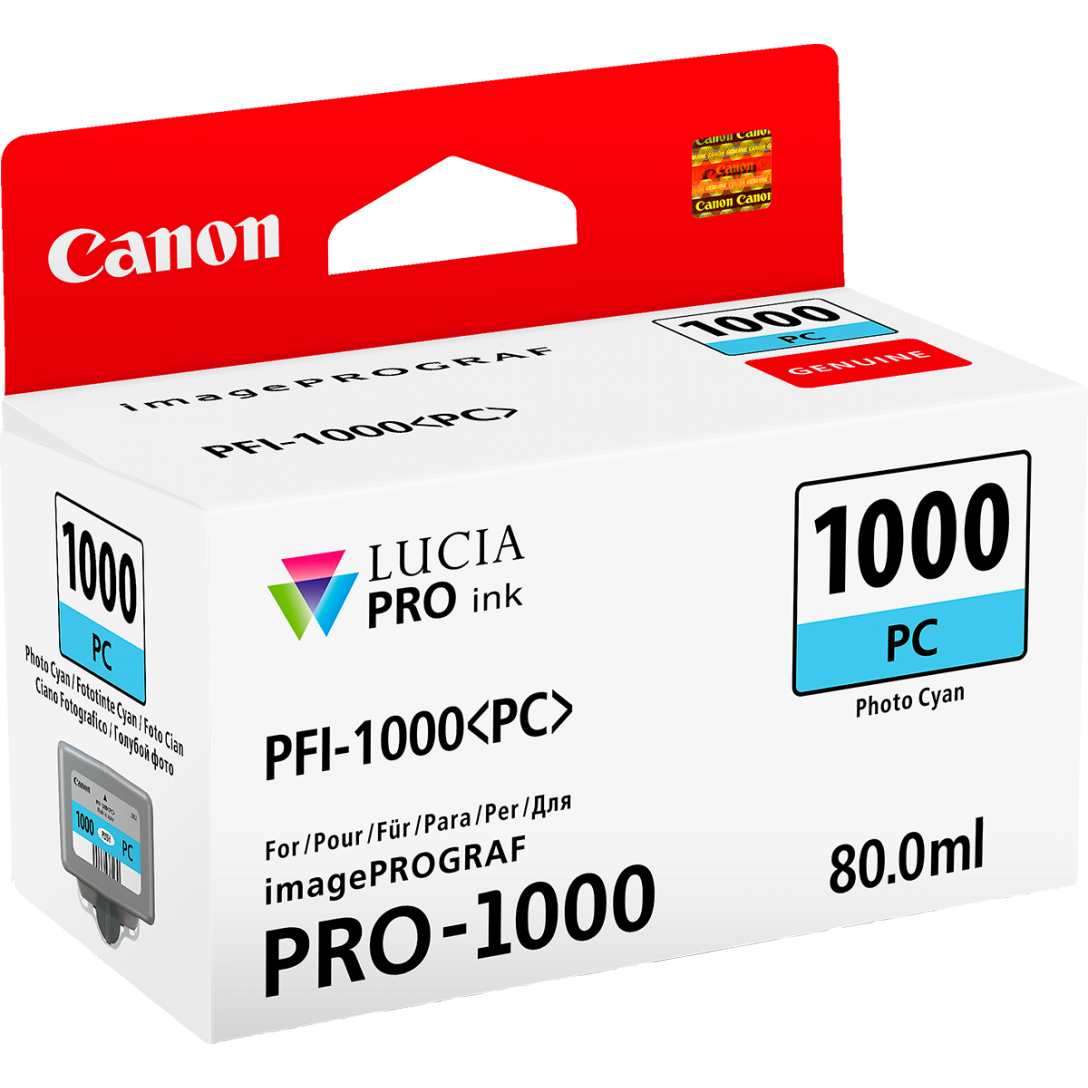 Cartridge Canon PFI-1000PC, PFI-1000 PC, 0550C001 - originálny (Foto azúrová)