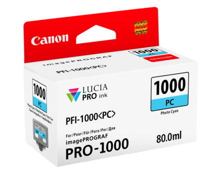 Cartridge Canon PFI-1000PC, PFI-1000 PC, 0550C001 - originálny (Foto azúrová)