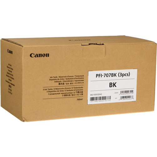 Cartridge Canon PFI-707BK, 9821B003, 3ks - originálny (Čierna)