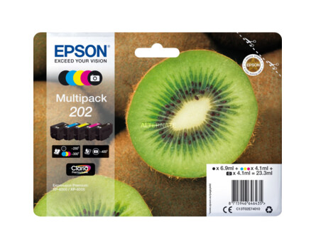 Cartridge Epson 202, C13T02E74010 - originálny (2x Čierna + 3x Farby)