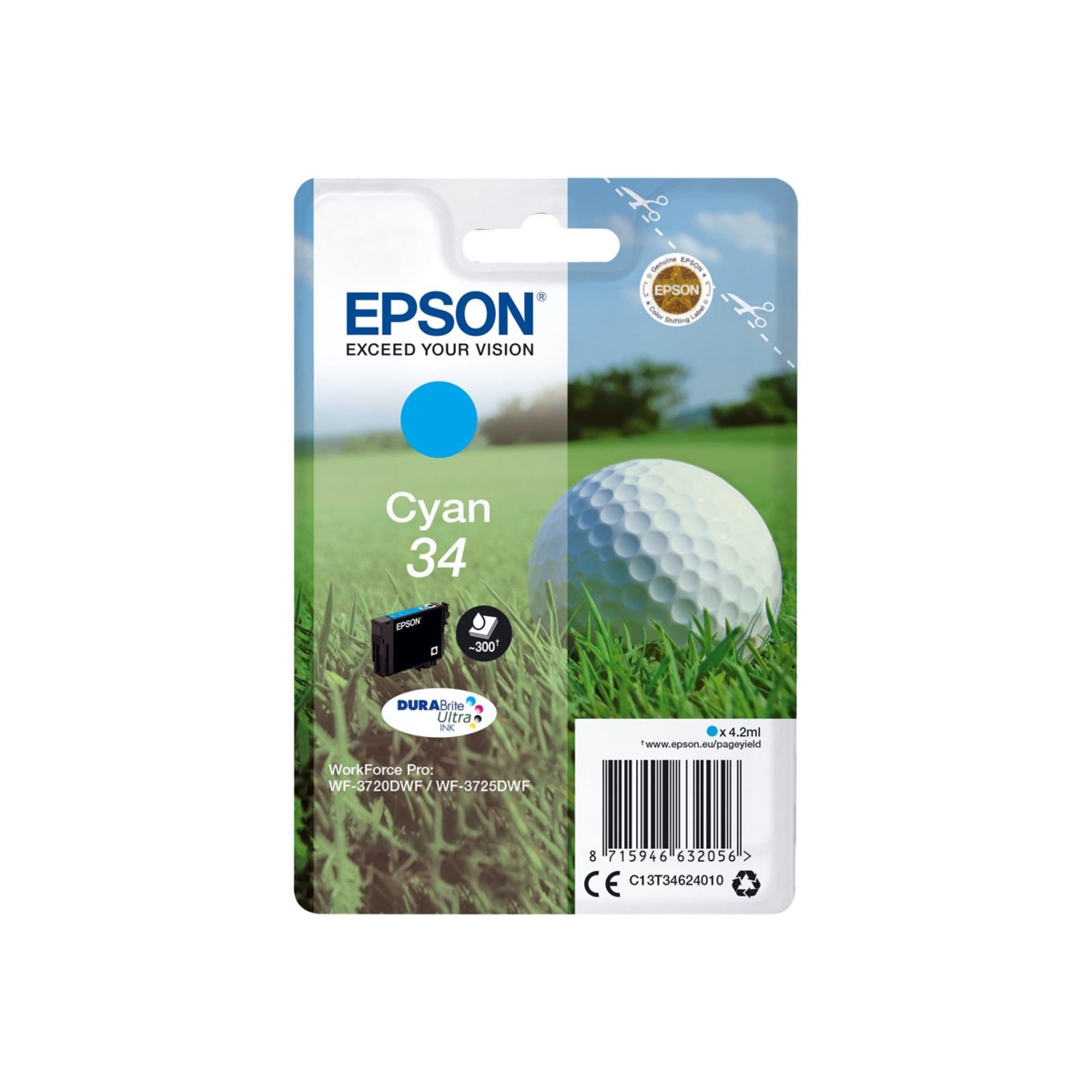 E-shop Cartridge Epson 34, C13T34624010 - originálny (Azúrová)