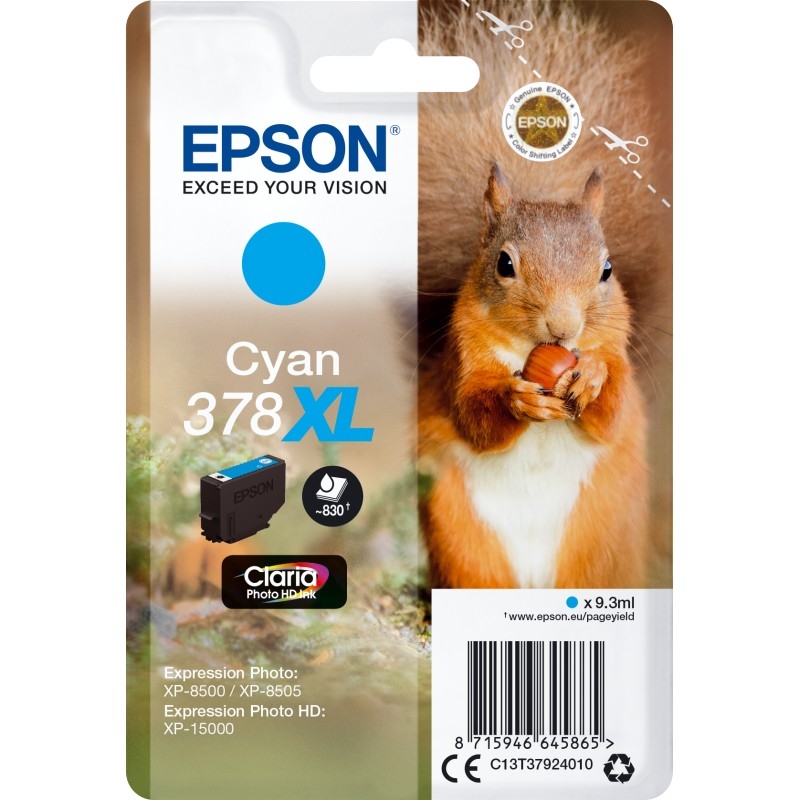 E-shop Cartridge Epson 378XL, C13T37924010 - originálny (Azúrová)