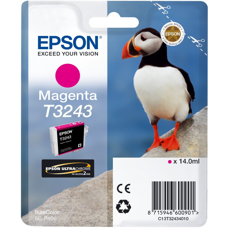 Cartridge Epson T3243, C13T32434010 - originálny (Purpurová)