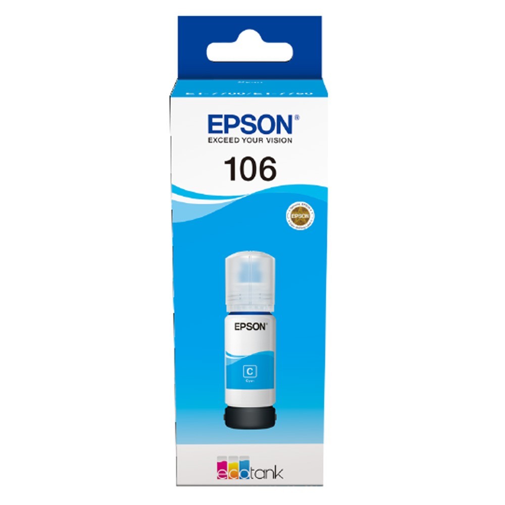 E-shop Epson 106, C13T00R240, fľaša s atramentom - originálny (Azúrová)