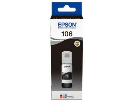 Epson 106, C13T00R140, fľaša s atramentom - originálny (Foto černá)