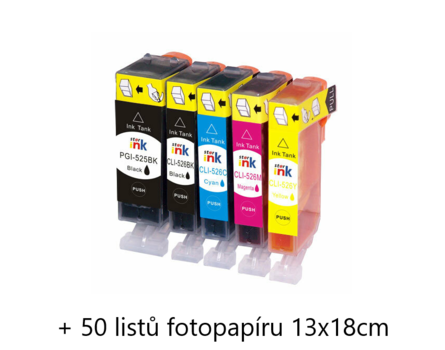 Starink kompatibilní cartridge Canon PGI-525PGBK + CLI-526 C/M/Y/BK (2x Čierna + 3x Farby)