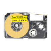 Kompatibilná páska s Casio XR-6YW, 6mm x 8m (čierny tlač / žltý podklad)