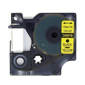 Tonery Náplně Kompatibilní páska s Dymo 45018, S0720580, 12mm x 7m, cerný tisk / žlutý podklad