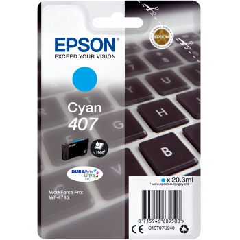 E-shop Cartridge Epson 407, C13T07U240 - originálny (Azúrová)