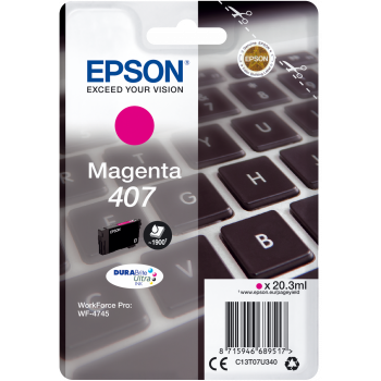 Cartridge Epson 407, C13T07U340 - originálny (Purpurová)