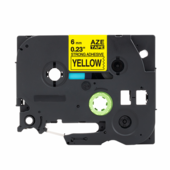 Kompatibilní páska Brother TZ-S611/TZe-S611, 6mm x 8m,extr.adh. černý tisk/žlutý podklad