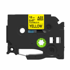 Kompatibilní páska Brother TZ-FX631/TZe-FX631 12mm x 8m, flexi, černý tisk/žlutý podklad