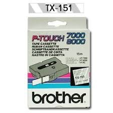 Páska do tlačiarne štítkov Brother TX-151, 24mm, čierny tlač / priesvitný podklad, O