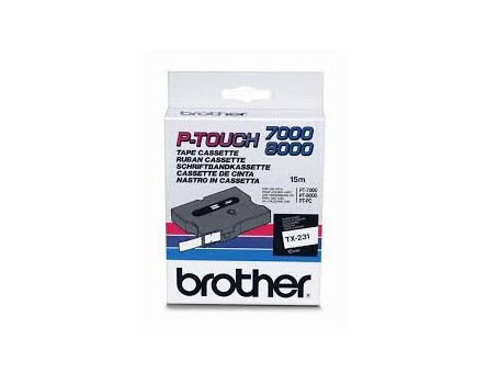 Páska Brother TX-231 - originálne (Čierny tlač/biely podklad)