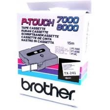 E-shop Páska do tlačiarne štítkov Brother TX-241, 18mm, čierny tlač / biely podklad, O