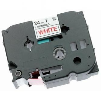 Páska do tlačiarne štítkov Brother TX-252, 24mm, červený tlač / biely podklad, O