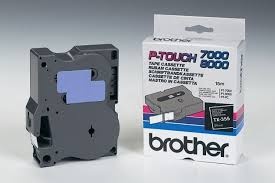 Páska do tlačiarne štítkov Brother TX-355, 24mm, biely / čierny, O