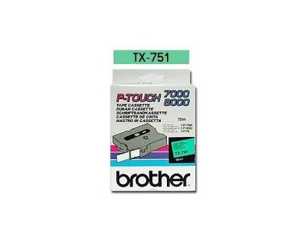 Páska Brother TX-751 - originálne (Čierny tlač/zelený podklad)