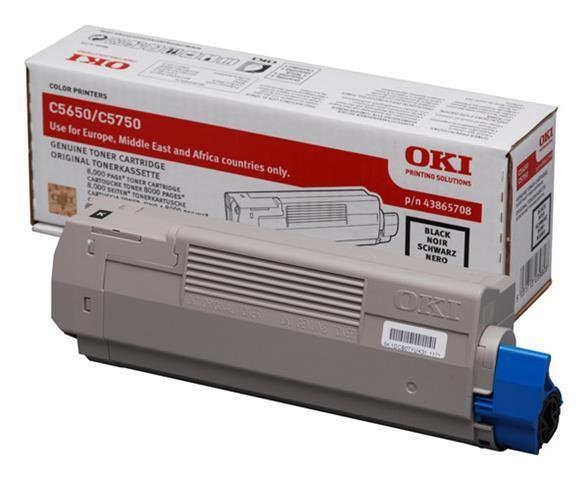 Oki Toner OKI C5650, 5750, čierny, 43865708, 8000s, O - originál