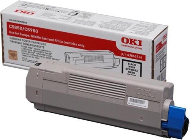 Oki Toner OKI C5850, 5950, čierny, 43865724, 8000s, O - originál