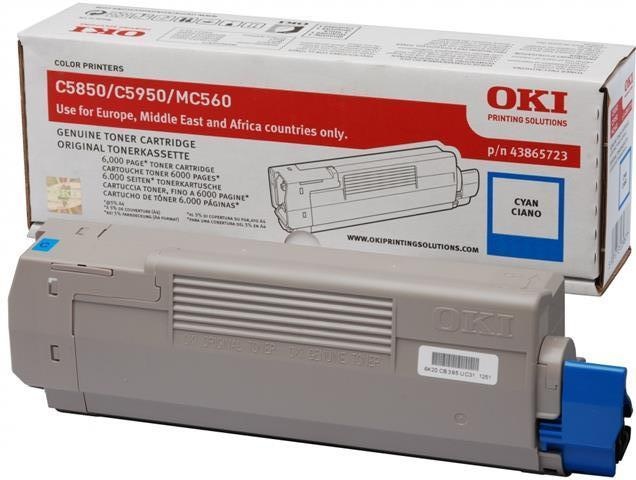 Oki Toner OKI C5850, 5950, modrý, 43865723, 6000s, O - originál