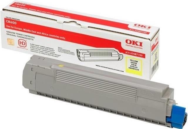 Oki Toner OKI C8600, žltý, 43487709, 6000s, O - originál