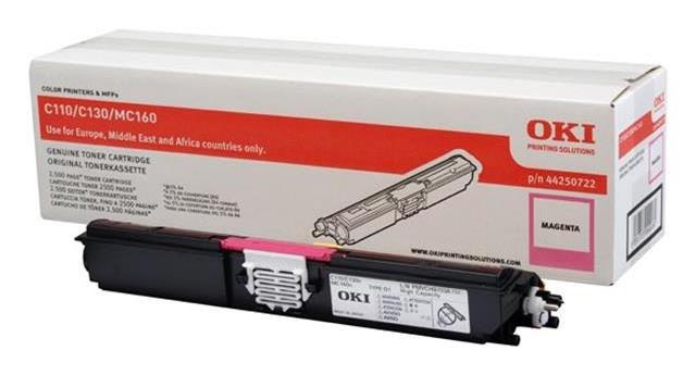 Oki Toner OKI C110 / 130n, magenta, 44250722, 2500s, O - originál