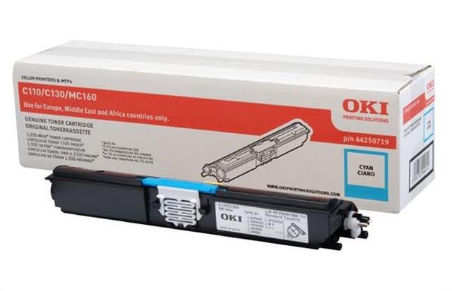 Oki Toner OKI C110 / 130n, cyan, 44250719, 1500s, O - originál