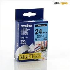 E-shop Brother TX-551, 24mm, čierny tlač / modrý podklad, O