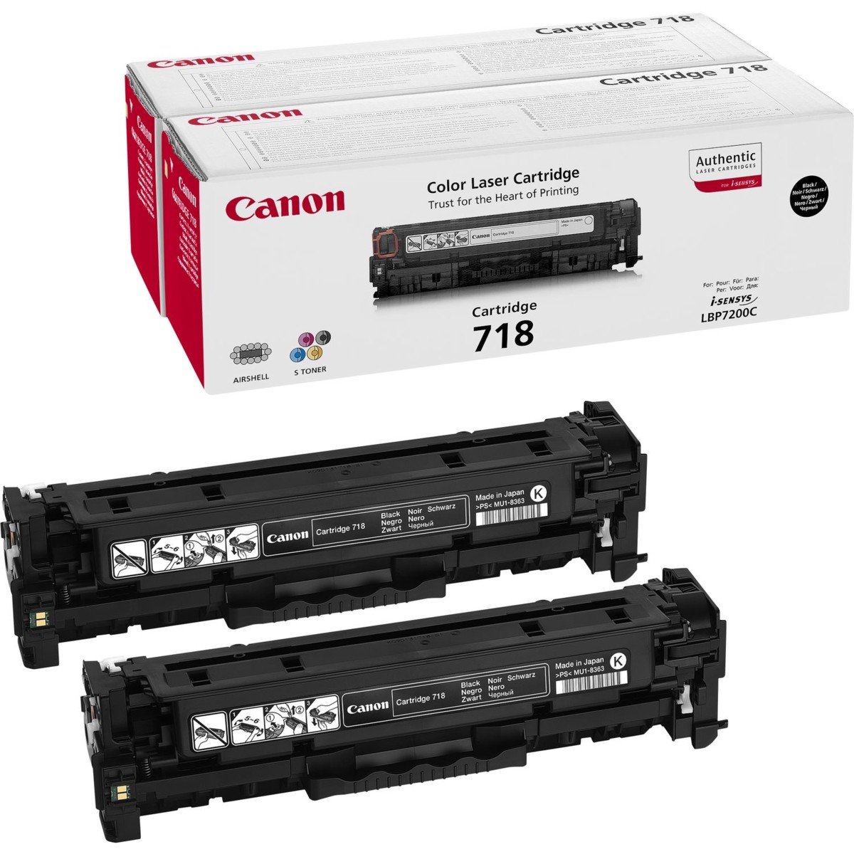 E-shop Canon 718, CRG-718, 2662B005, dvojbalenie - originálný (Čierny)