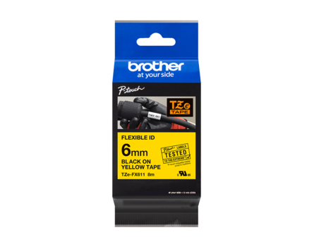Páska Brother TZ-FX611 - originálne (Čierny tlač / žltý podklad)