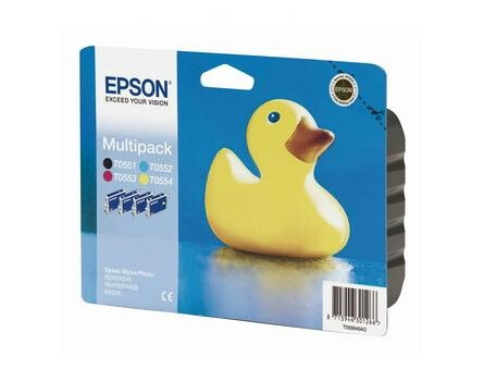 Epson T0556, C13T05564010 (čierna, azúrová, purpurová, žltá) - originálne