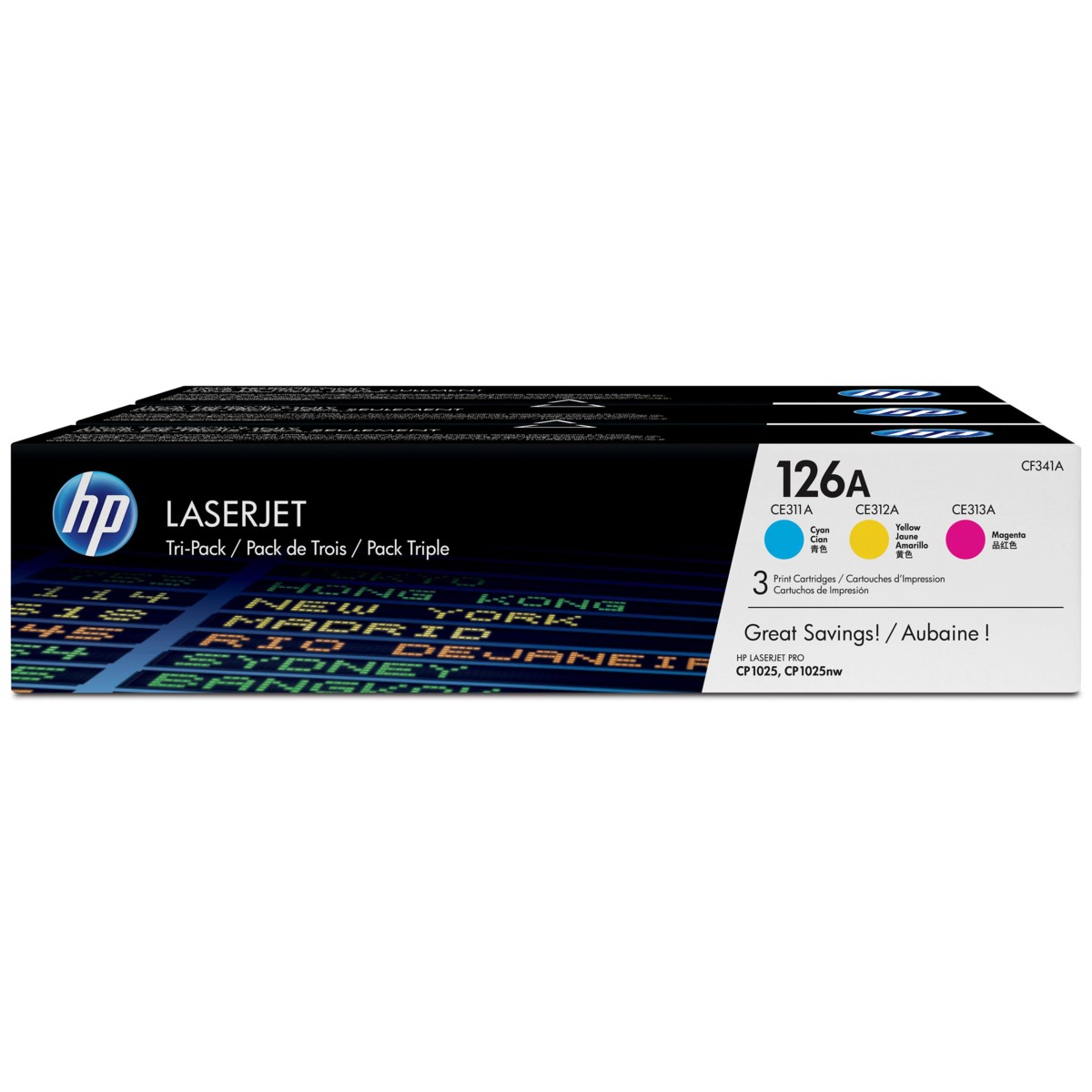 Toner HP 126A, HP CF341A - originálný (Azúrová, purpurová, žltá) multipack