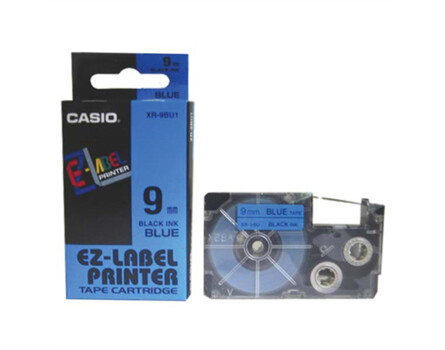 Páska Casio XR-9BU1 (Čierny tlač / modrý podklad) (9mm)