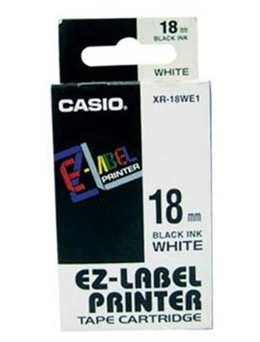 Páska Casio XR-18WE1 (Čierny tlač / biely podklad) (18mm)