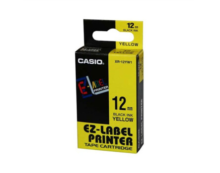 Páska Casio XR-12YW1 (Čierny tlač / žltý podklad) (12mm)