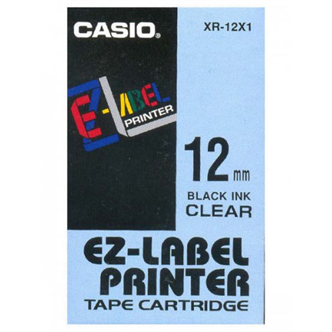 Páska Casio XR-12x1 (Čierny tlač / priesvitný podklad) (12mm)